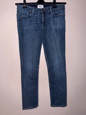 PAIGE Skyline Ankle Peg Jeans Women’s 31 Medium Wash Stretch Denim